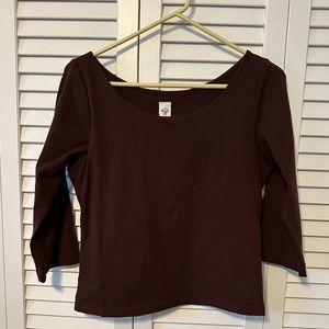 Prana chocolate top. Interior shelf bra, size Large. Great condition!